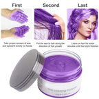Temporary Hair Color Wax Dye,Hair Spray Color, Natural Hair Wax Color, Kids Temporay Hair Wax Dye Ash for Halloween Cosplay,Party,Masquerade (Purple, 120g)