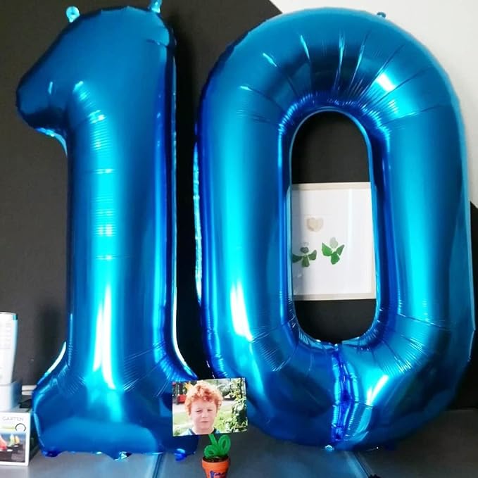 40 inch Blue Number Balloon Giant Foil Helium Balloons Blue Number 1 Balloon - Image 4