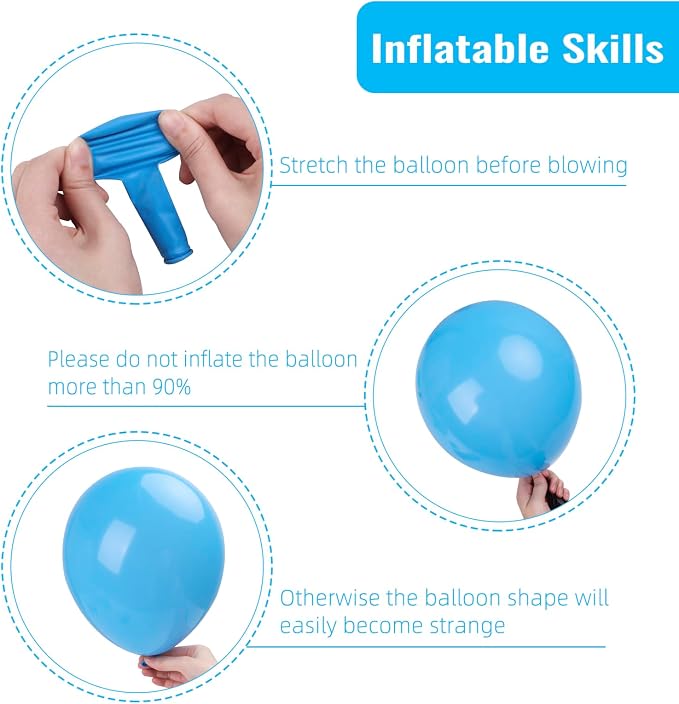 RUBFAC Light Blue Balloons 129pcs Different Sizes 18 12 10 5 Inch - Image 3