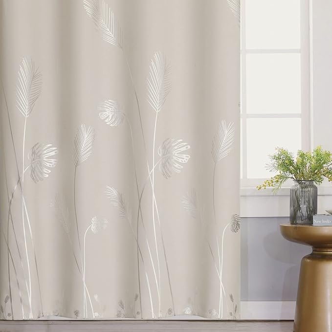 Cream Beige Curtain for Sliding Door 100W x 96L Inch Long Elegant Luxury Silver - Image 3