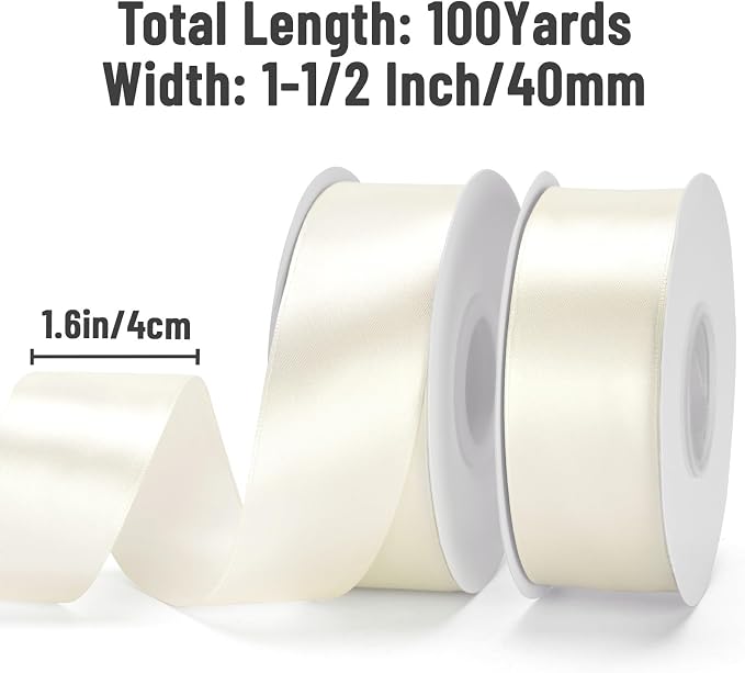 KINGLAKE Ivory Satin Ribbon - Image 2