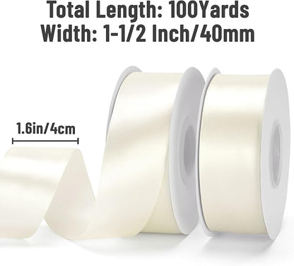 KINGLAKE Ivory Satin Ribbon - Image 2