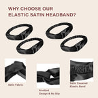 4PACK Womens Silk Headband Satin Headbands Silky Hairband Wide Head Bands Hair Wrap Fashion Hairbands Accessories