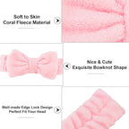 Casoty Black White Pinjk Skincare Headband for Washing Face Cute Face Wash Spa Headband for Women Makeup Hair Band Stocking Stuffers Spa Party Hair Accessories Gifts for Women Girls
