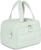 TOPDesign Travel Toiletry Bag for Women, Puffer Large Toiletry Bag, Lightweight Cosmetic Makeup Organizer with Handle for Traveling, Accessories, Essentials, Toiletries (Serene Blue)