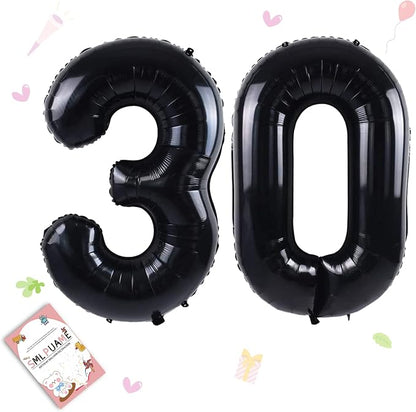 40 inch Number Balloon 0-9 Black Large Number 30 Balloons, Digital Balloons by Smlpuame