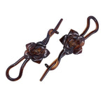 Parcelona French Rose Flower Twist N Clip Set of 2 Cellulose Acetate Shell Hair Clip Barrette 10.5 cm