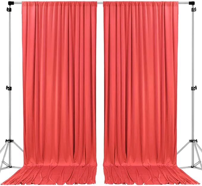 AK TRADING CO. 10 feet x 10 feet Coral IFR Polyester Backdrop Drapes Curtains by Fabrics%7CEventDecor%7CCrafts%7CUpholsteryFoam