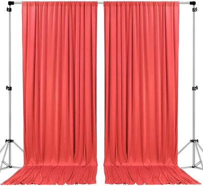 AK TRADING CO. 10 feet x 10 feet Coral IFR Polyester Backdrop Drapes Curtains by Fabrics%7CEventDecor%7CCrafts%7CUpholsteryFoam
