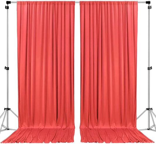AK TRADING CO. 10 feet x 10 feet Coral IFR Polyester Backdrop Drapes Curtains by Fabrics%7CEventDecor%7CCrafts%7CUpholsteryFoam