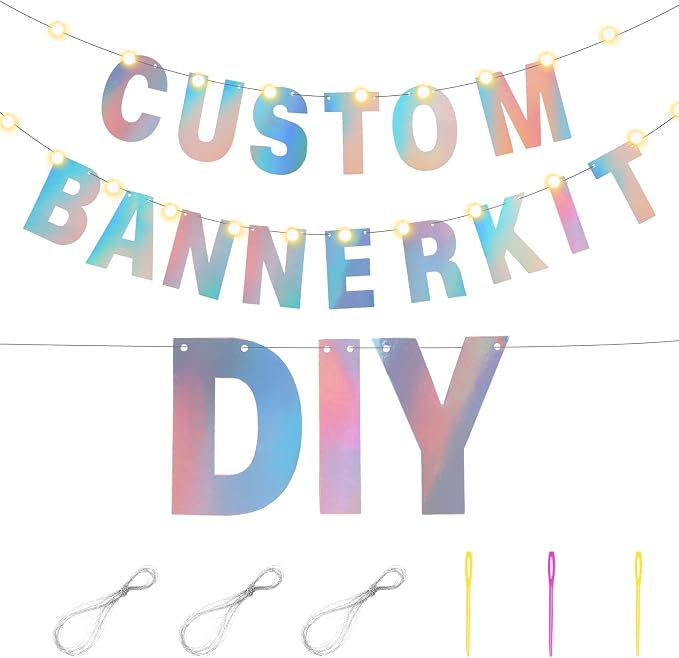 TaoBary 112 Pcs DIY Letter Kit Glitter Customizable Banner Letters Include 107 - Image 5