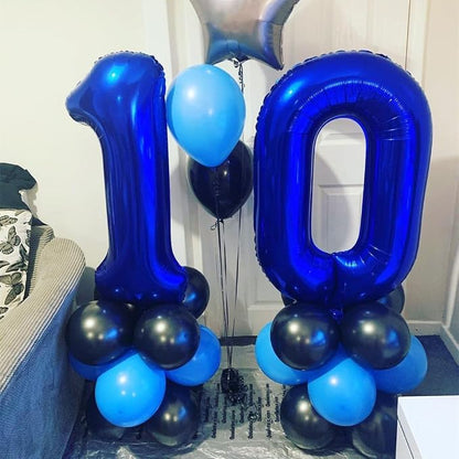 Navy Blue 10 Balloon Numbers, 40 Inch Dark Blue 10th Birthday Balloons Large - Image 6