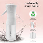 Kitsch Continuous Spray Bottle for Hair – Fine Mist Water Mister & Water Spray Bottle – Recycled Hair Spray Bottle – Spray Bottles for Cleaning, Styling, Plants & More – White, 150ml