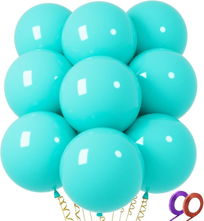 32Pcs Teal Blue Big Balloons 18 Inch, Round Large Blue Latex Party Balloons by Qikoolaa