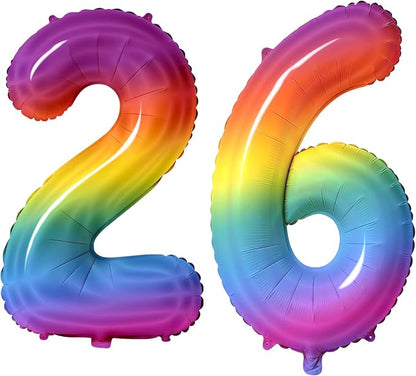 Number 26 Balloons for 26th Birthday Party Decorations, 0-100 Large No.26 by Joycard