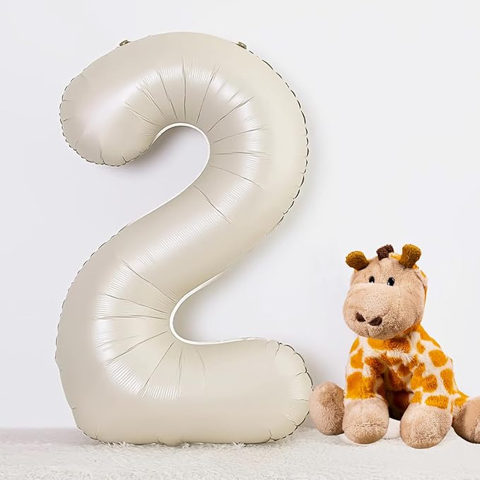 40 Inch Beige Number 2 Balloons - Image 2