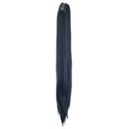SWACC 28-Inch Long Straight Claw Clip Ponytail Extensions Synthetic Hair Extensions Ponytail Jaw Clip Hair Pieces for Women (1B-Off Black)
