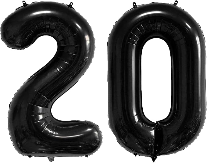 40 Inch Number Balloons 20 Black Big Giant Jumbo Number Foil Mylar Balloons by xiangsushijie