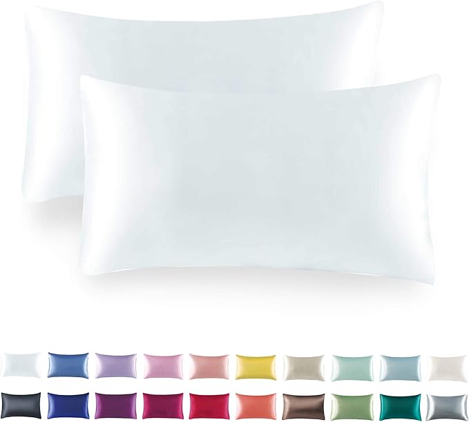 Tyfitb Satin Pillowcase Set for Hair & Skin Care – Cooling, Hypoallergenic, Anti-Frizz, Wrinkle-Free – Soft, Luxurious Pillowcases with Envelope Closure – 2-Pack, King Size 20x36, Gift-Ready