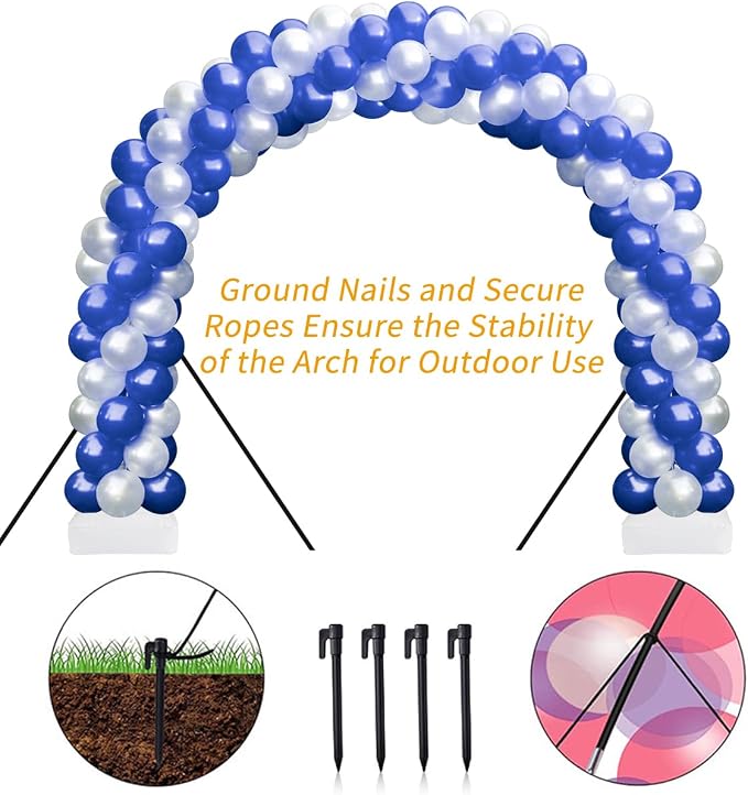 RUBFAC Balloon Arch Kit, 8ft Tall & 9ft Wide Adjustable Balloon Arch Frame Stand - Image 6
