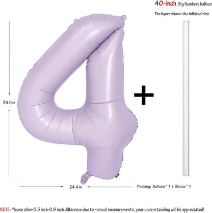 40 In Matte Purple Number Balloons Helium Foil Mylar Balloon Digital 4 | Perfect - Image 2