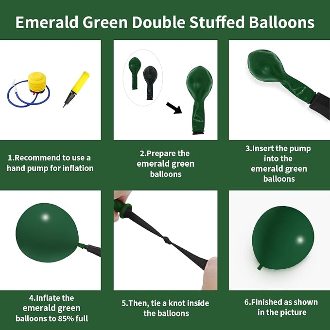Emerald Green Double Stuffed balloons Different Size 115Pcs 5/10/12/18 Inch - Image 3