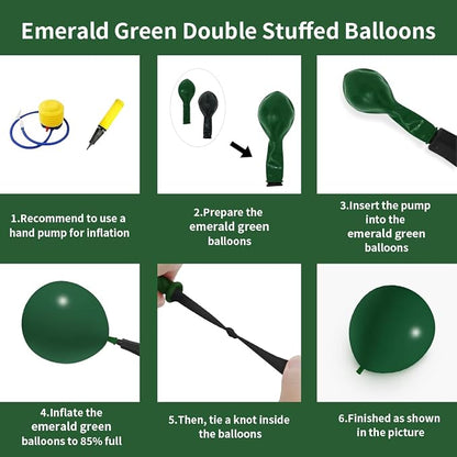Emerald Green Double Stuffed balloons Different Size 115Pcs 5/10/12/18 Inch - Image 3