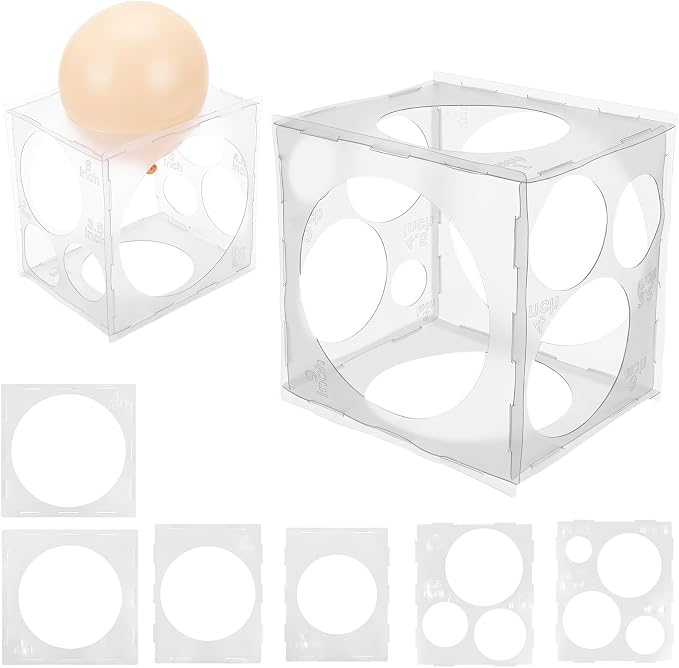 11 Holes Balloon Sizer Cube Box, 2-10 Inch Foldable Balloon Measure Box Clear by Unknown