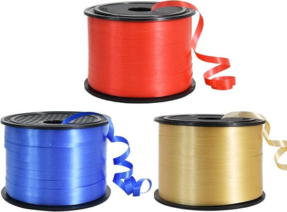 TONIFUL Gold Blue and Red Curling Ribbon Balloon String Gift Wrapping Decor | by TONIFUL