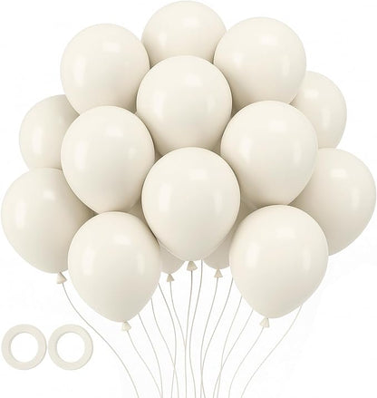 Voircoloria 105pcs Sand White Party Latex Balloons, 12inch | by Voircoloria