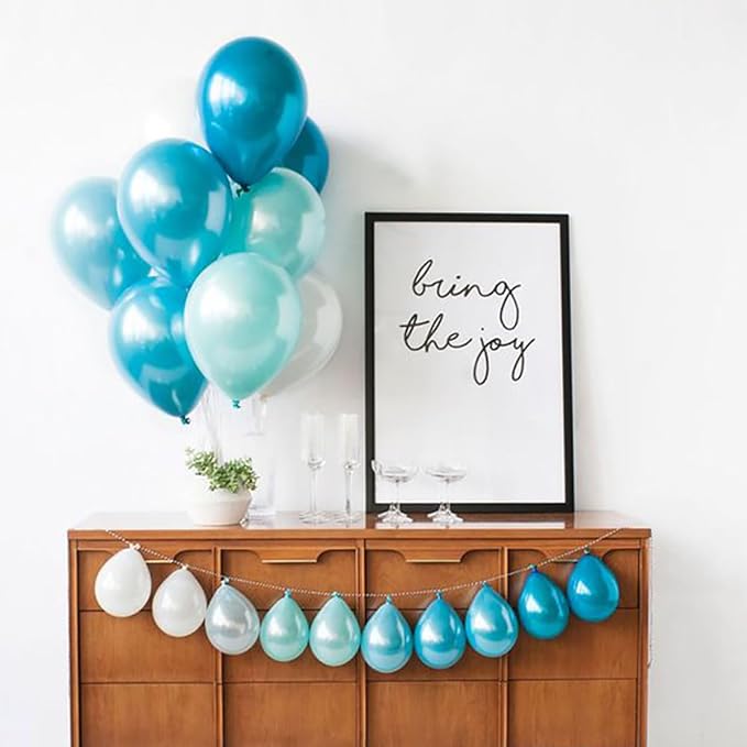 12 Inch Pearl Light Blue Balloons, Baby Shower, Graduate Party Decorations - Image 5