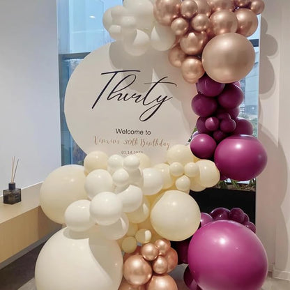 MEBAY Plum Purple White Gold Balloon Arch Kit - Image 3