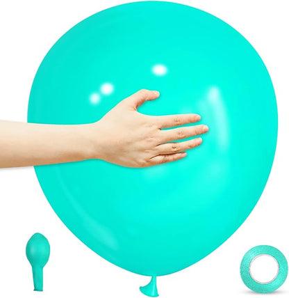 18 Inch Teal Balloons 12 Pack Big Balloons Thick Latex Turquoise Dark Teal by ASIYUHY
