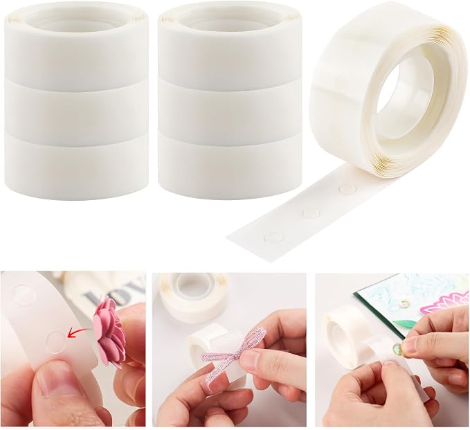 BAOFALI2100 Pcs 1/8in 7 Roll Ultra Thin Adhesive Dots, Double Sided Stickers by BAOFALI