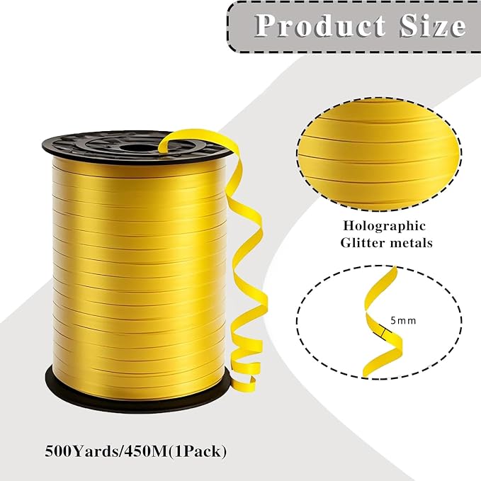 500 Yard Premium Gold Curling Ribbon, Curling Ribbon - Image 2
