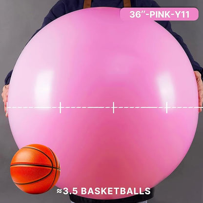 PartyWoo Pink Balloons 4pcs Matte Pink Large Jumbo Giant Latex Balloons | 36 - Image 2