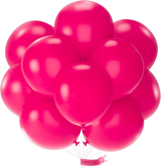 PartyWoo Hot Pink Balloons 20pcs Magenta Fuchsia Color 18 Inch | Balloons by PartyWoo