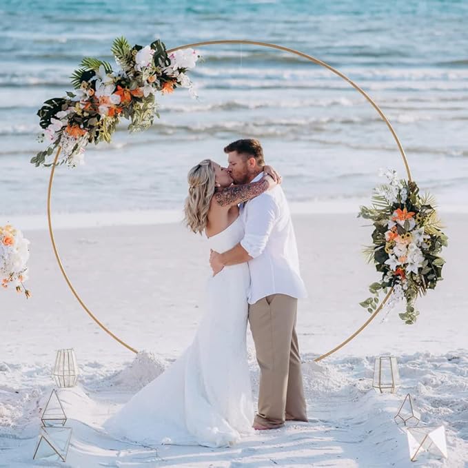 Round Backdrop Stand Arch Balloon Golden Metal Circle Garland Frame - Image 4
