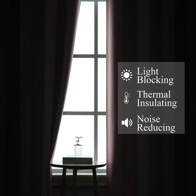 Ombre Grey and Pink Blackout Curtains 72 Inch Length 2 Panels, Full Room - Image 3