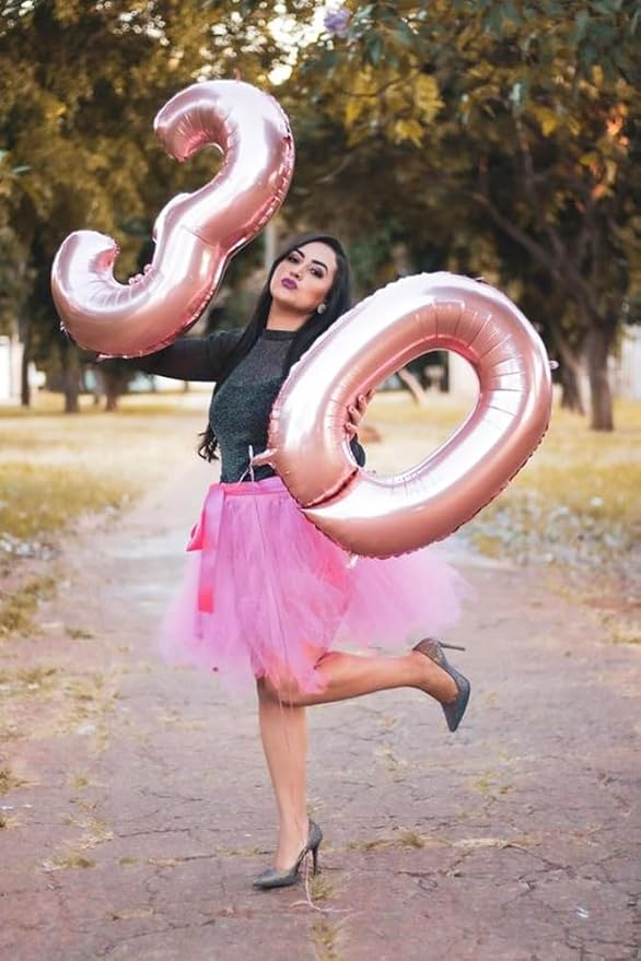 Large Number 0 Balloons Pearl Pink Birthday Party Decorations - Image 2