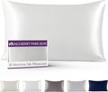 Mulberry Park 30 Momme 100% Pure Mulberry Silk Pillowcase - Luxury Charmeuse Weave for Hair and Skin, Cooling Silk Pillow Cover for Beauty Sleep - Queen Size 20"x30" / White