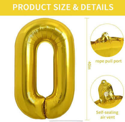 TONIFUL 40 Inch Large Gold Letter O Foil Balloons Alphabet Balloons | Giant - Image 2