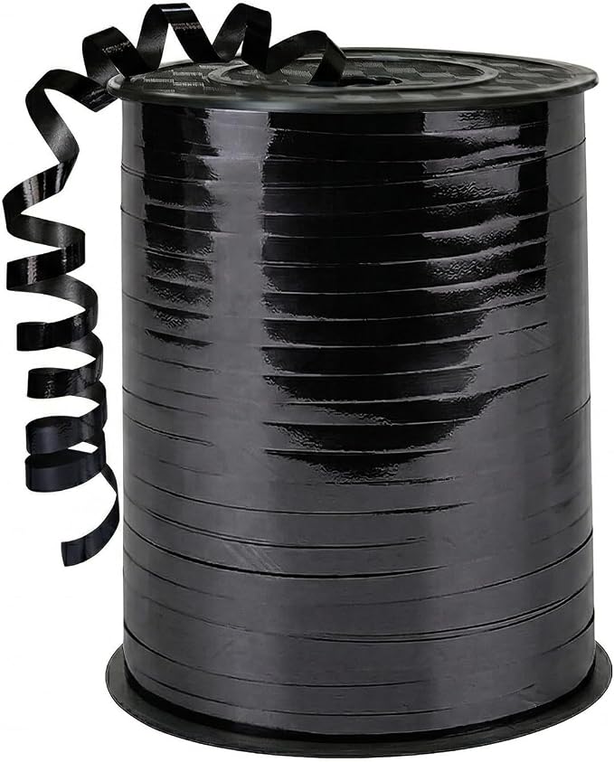 500 Yards Curling Ribbon Bright Black Balloon String Ribbon by Unknown