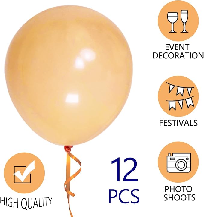 Nude Balloons 18 Inch 12 Pack Large Latex Party Balloons Round Helium Balloon - Image 3