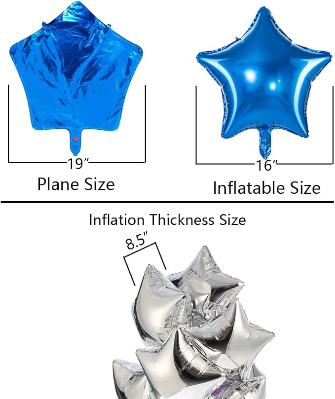 Blue Star Balloon 18 Inches Foil Balloons Mylar Helium Balloons - Image 3