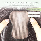 Anemone 100% Real Human Hair Topper No Need Clips Magic Paste Hair Seams 7x10cm Skin Base Fringe Bangs Easy to Wear (Dark Brown French Bangs)