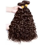 30 32 34 Inch Chocolate Brown Bundles Human Hair Color 4 Water Wave Bundles Niegmeag Hair Peruvian Virgin Remy Hair Extensions Brown Wet and Wavy Bundle
