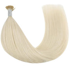 YoungSee I Tip Hair Extensions Blonde I Tips Hair Extensions Real Human Hair Platinum Blonde 22 Inch 50g I-Tips Hair Extention Natural Look 50s Cold Fusion Hair Extension