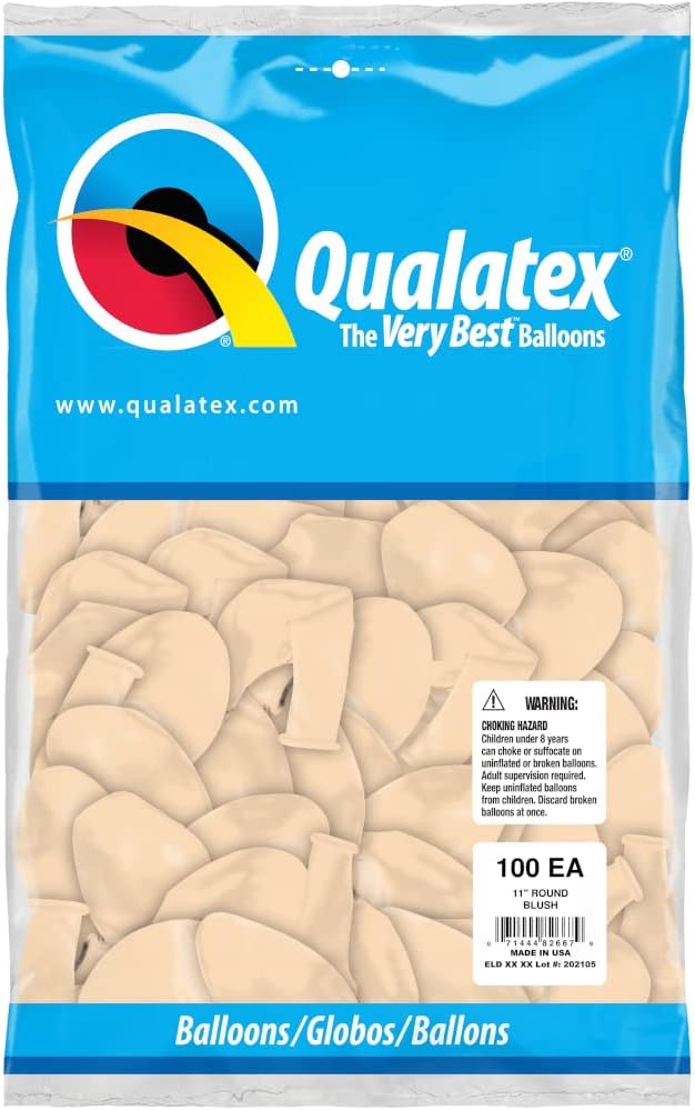 Qualatex 11" Blush Latex Balloons - Image 2
