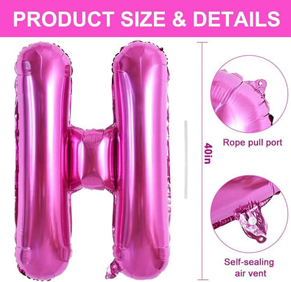 TONIFUL 40 Inch Large Rose Red Letter H Balloons - Image 2